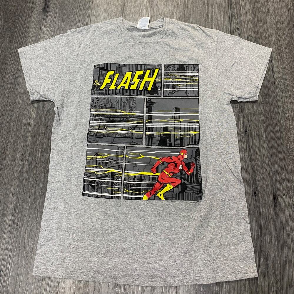 DC Comics The Flash Running Graphic T-Shirt Gray Size Medium
